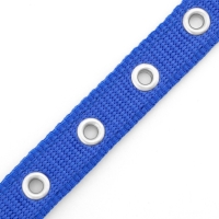 Ошейник "Комфорт" комбинированный (полиэстер, искусств. кожа), 45 х 2 см, ОШ 30-39 см, синий