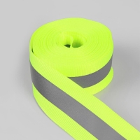 Светоотражающая лента-стропа, 25 мм, 5 &plusmn; 1 м, цвет салатовый