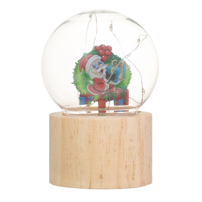 Ночник &laquo;Шар-дед мороз с подарком&raquo; LED 3хAG10 шар 8см 6,5х6,5х11,5см