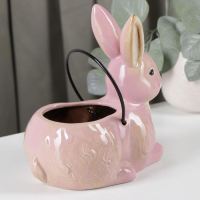 Конфетница керамическая &laquo;Зайка&raquo;, 17,5&times;12&times;19 см, цвет МИКС