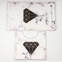 Набор ковриков для ванной и туалета Доляна «Глэм», 2 шт: 50×80, 40×50 см Набор ковриков для ванной и туалета Доляна «Глэм», 2 шт: 50×80, 40×50 см