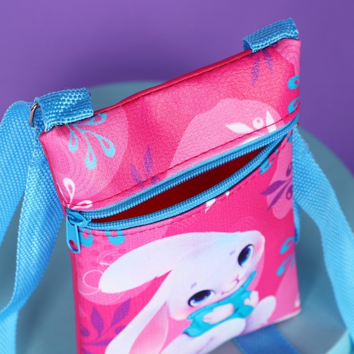 Подарочный набор для девочки &laquo;Зайчик&raquo;, сумка,набор резинок,блокнот,тату