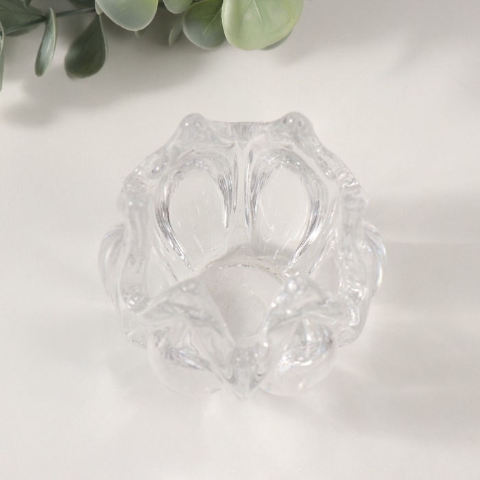 Подсвечник стекло на 1 свечу "Остроконечный тюльпан" прозрачный 7х7х7 см