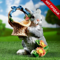 Садовая фигура "Зайка с лукошком" 29х26х32см Садовая фигура "Зайка с лукошком" 29х26х32см