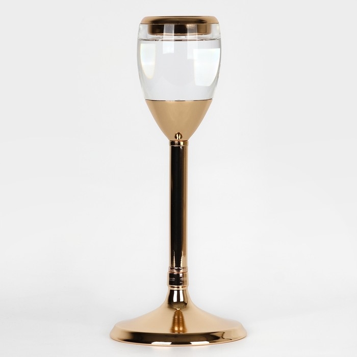 Подсвечник металл, стекло на 1 свечу &laquo;Безмятежность&raquo;, цвет золото 11 х 11 х 25.5 см