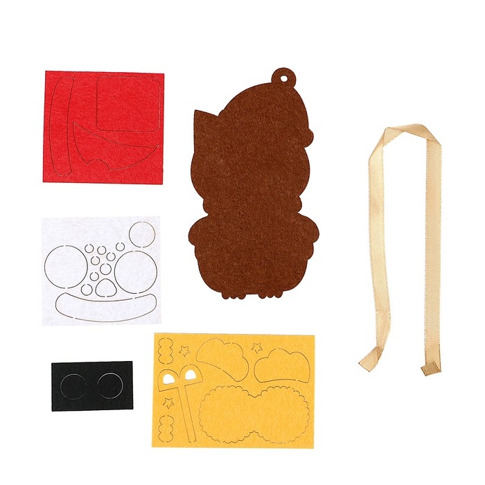 Ёлочная подвеска из фетра своими руками &laquo;Новый год! Совушка&raquo;, новогодний набор для творчества