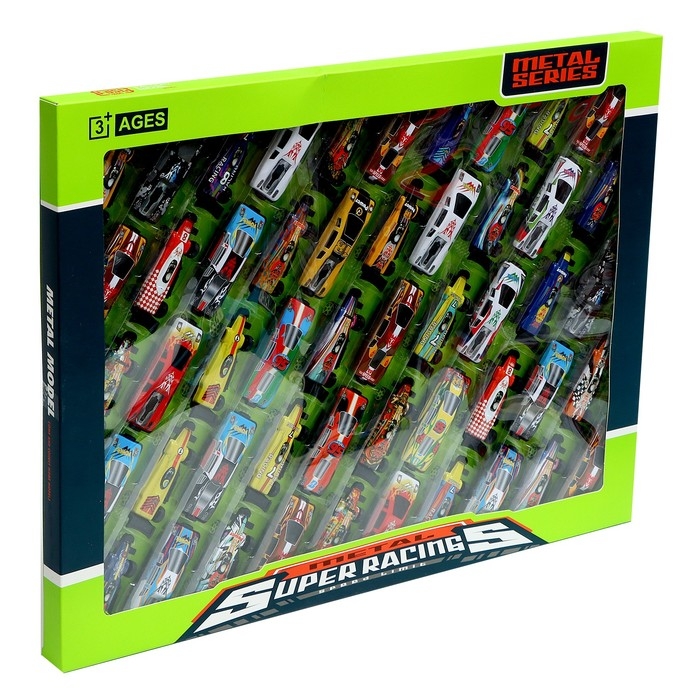 Набор металлических машинок «Гоночные», в комплекте 50 шт Набор металлических машинок «Гоночные», в комплекте 50 шт