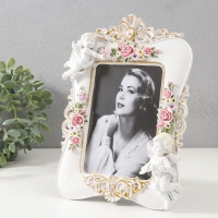 Фоторамка полистоун 10х15 см "Ангелочки" белая, стразы 24х16,5 см Фоторамка полистоун 10х15 см "Ангелочки" белая, стразы 24х16,5 см