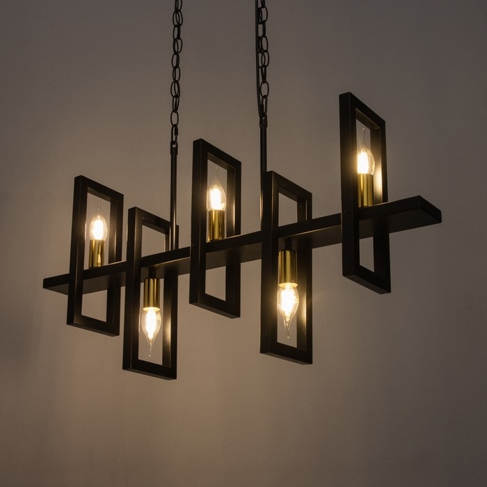 Светильник Светильник "Андес" 5хЕ14 40Вт черно-золотой 80х10х40-180 см