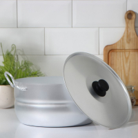 Кастрюля алюминиевая, 6 л, металлическая крышка