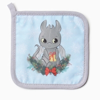 Новый год. Набор кухонный Доляна "Радостный дракон": варежка 20х28 см, прихватка 17х17 см, 35% хл, 65% пэ Новый год. Набор кухонный Доляна "Радостный дракон": варежка 20х28 см, прихватка 17х17 см, 35% хл, 65% пэ