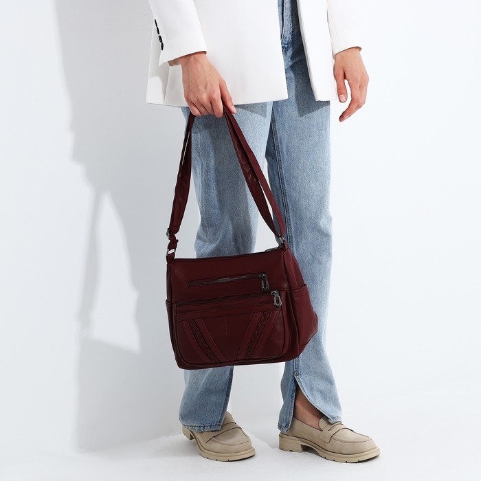 Сумка-мешок на молнии, цвет бордовый Сумка-мешок на молнии, цвет бордовый