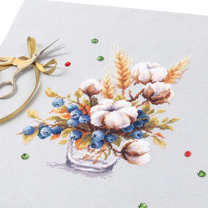 Набор для вышивания крестом &laquo;Хлопок и черника&raquo;, 18 &times; 23 см