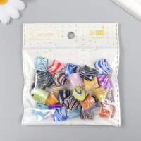 Бусины для творчества пластик "Квадрат красочные разводы" набор 20 гр 0,5х2,1х1,9 см