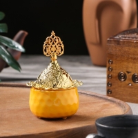 Курильница для благовоний порошковых и конусов "Мешочек", желтый, 10,5х6,9 см Курильница для благовоний порошковых и конусов "Мешочек", желтый, 10,5х6,9 см