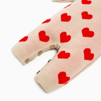 Комбинезон вязаный Крошка Я &laquo;Сердечки&raquo;, рост 80-86 см