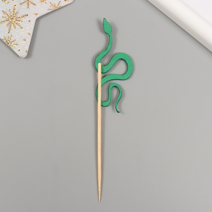 Новогодний топпер для творчества "Зелёная змея" 12.5 см (Новогодний набор 6 шт)