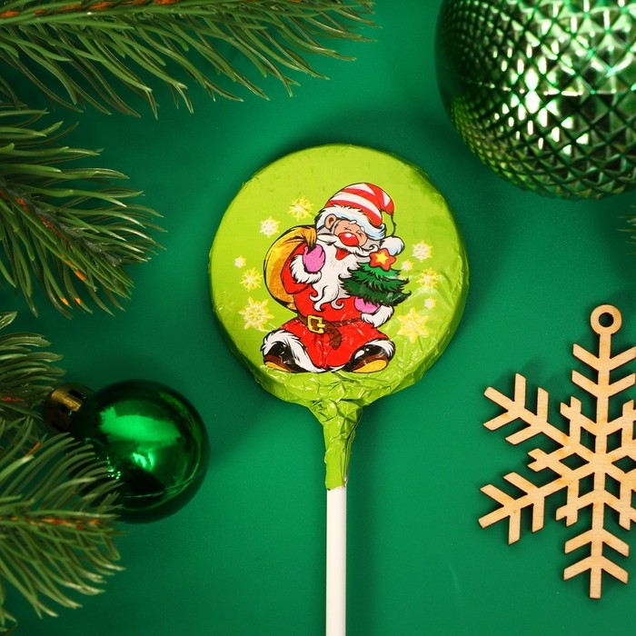 Новый год. Шоколадная фигурка Медаль на палочке " С Новый годом!", МИКС, 18 г