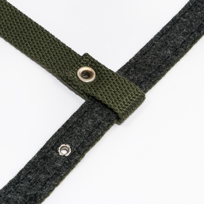 Шлейка брезентовая на фетре, восьмерка, регулируемая,2 см,ОШ 36-56см,ОГ 54-62 см, т. зелёная Шлейка брезентовая на фетре, восьмерка, регулируемая,2 см,ОШ 36-56см,ОГ 54-62 см, т. зелёная