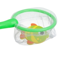 Набор для игры в ванне &laquo;Рыбалка: Веселые рыбки&raquo;, сачок, 3 мягких стикера, виды и цвет МИКС