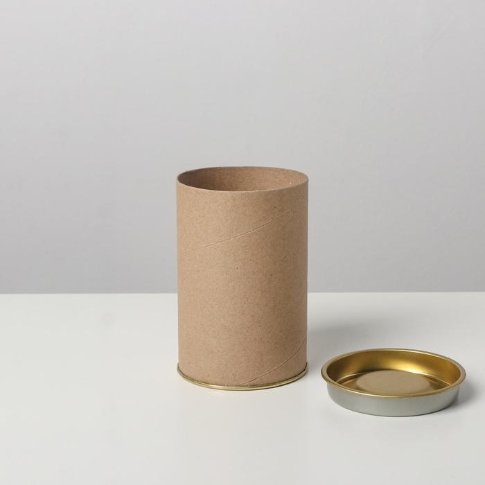 Тубус 63х100 мм (80 мм внутренняя высота),плотный картон, металлическая крышка