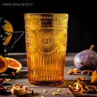 Набор стаканов стеклянных Magistro &laquo;Ларго&raquo;, 350 мл, 6 шт, цвет янтарный