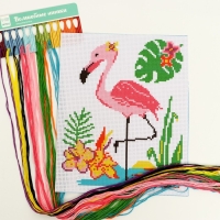 Вышивка крестиком &laquo;Фламинго&raquo;, набор для творчества, 25 х 20 см