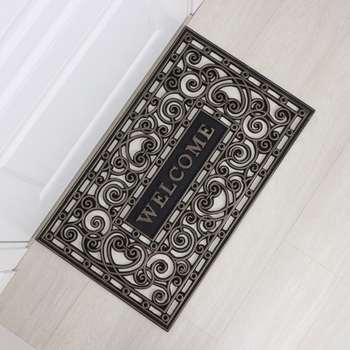 Коврик придверный Доляна Welcome, 45&times;75 см
