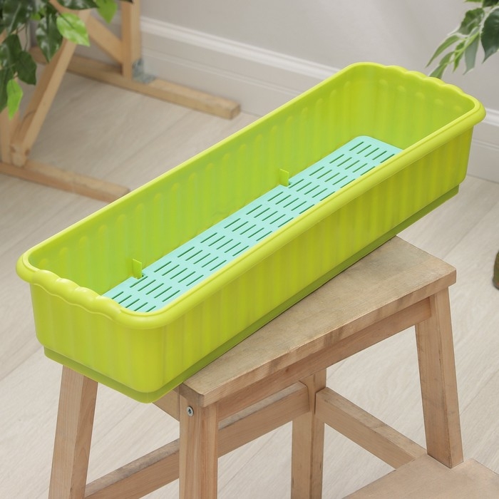 Ящик для цветов с дренажной решёткой, 9.5 л, цвет МИКС