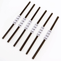 Трубочки для коктейля &laquo;Череп&raquo;, цвет чёрный, набор 6 шт.