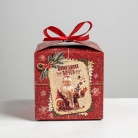 Коробка подарочная новогодняя складная «Уютного нового года», 12 х 12 х 12 см, Новый год Коробка подарочная новогодняя складная «Уютного нового года», 12 х 12 х 12 см, Новый год