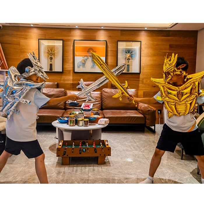 Набор шар-игрушка фольгированный &laquo;Рыцарь&raquo;, шлем, жилет, меч, золото