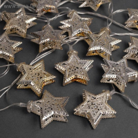 Гирлянда &laquo;Нить&raquo; 4 м с насадками &laquo;Звёздочка&raquo;, IP20, прозрачная нить, 20 LED, свечение белое, 8 режимов, 220 В