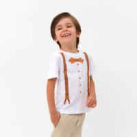 Футболка детская KAFTAN "Подтяжки", белый, рост 86-92 (28) Футболка детская KAFTAN "Подтяжки", белый, рост 86-92 (28)