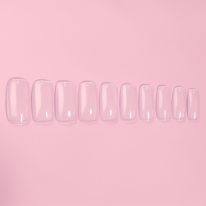 Типсы для наращивания ногтей, 500 шт, форма мягкий квадрат, 10 размеров, цвет прозрачный Типсы для наращивания ногтей, 500 шт, форма мягкий квадрат, 10 размеров, цвет прозрачный