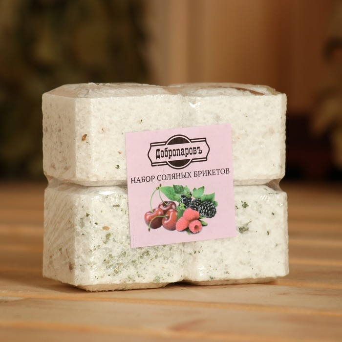 Соляной брикет набор 4 шт Соляной брикет набор 4 шт "Вишня, Ежевика, смородина, Малина"