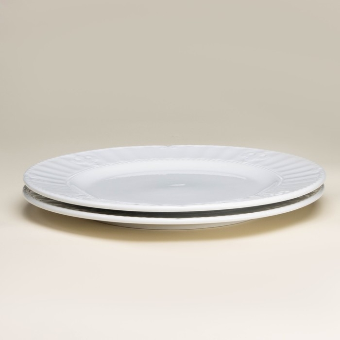 Набор фарфоровых тарелок SL Home &laquo;Винтаж фрэнч&raquo;, d=27 см, цвет белый