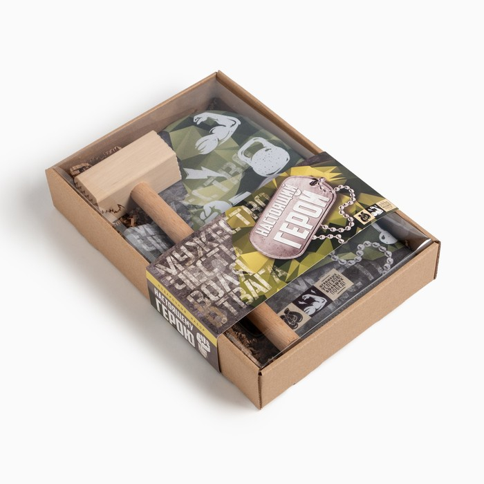 Кухонный набор &laquo;Настоящий герой&raquo;,варежка-прихватка 20х28см, молоток деревянный