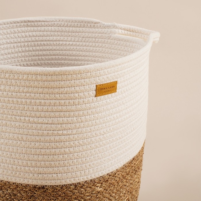 Корзина для белья плетеная круглая SL Home Orden, хлопок, гиацинт, 35&times;40 см