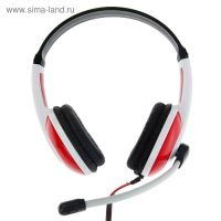 Наушники Defender Warhead G-120, игровые, полноразмерные, микрофон, 3.5мм, 2 м,черно-красные