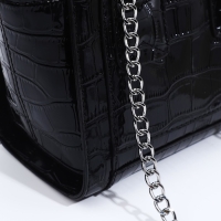 Сумка женская тоут на молнии, цвет чёрный