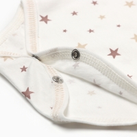 Боди детское с коротким рукавом, цвет белый/звезды, рост 80