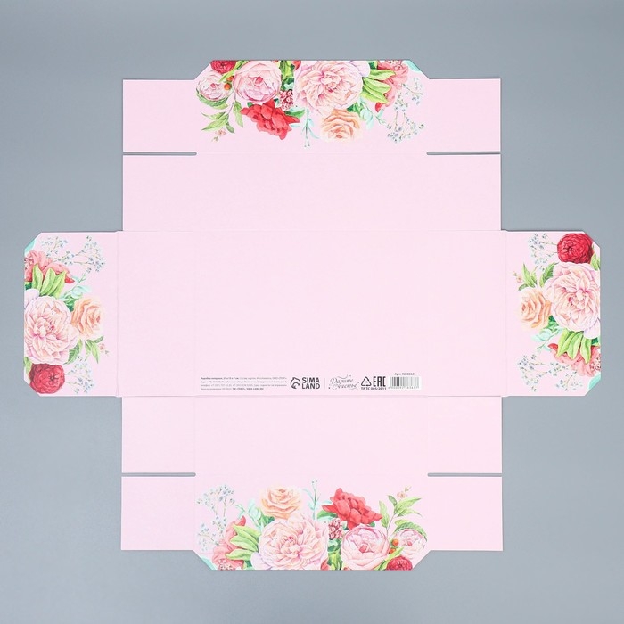 Коробка подарочная складная, упаковка, «Цветы», 21 х 15 х 7 см Коробка подарочная складная, упаковка, «Цветы», 21 х 15 х 7 см