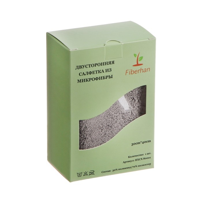 Салфетка из микрофибры плюшевая, универсальная, 30 х 40 см, 800 г/м&sup2;