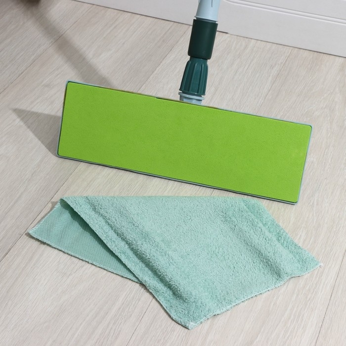 Швабра плоская Доляна, телескопическая стальная ручка, насадка из микрофибры, 35&times;11&times;55(117) см