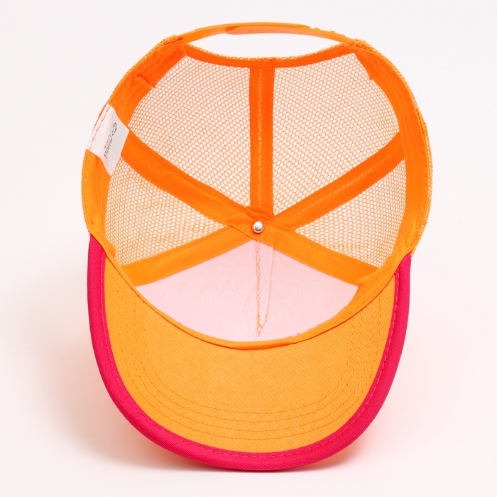 Кепка детская для девочки с сеткой Sunshine, цвет оранжевый, р-р 52-54, 5-7 лет