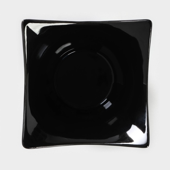 Набор салатников керамических на деревянной подставке &laquo;Инь-Янь.Квадрат&raquo;, 5 предметов: 4 салатника 80 мл, подставка, цвет белый и чёрный