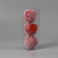 Набор шаров пластик d-8 см, 3 шт "Калеб" красный Набор шаров пластик d-8 см, 3 шт "Калеб" красный