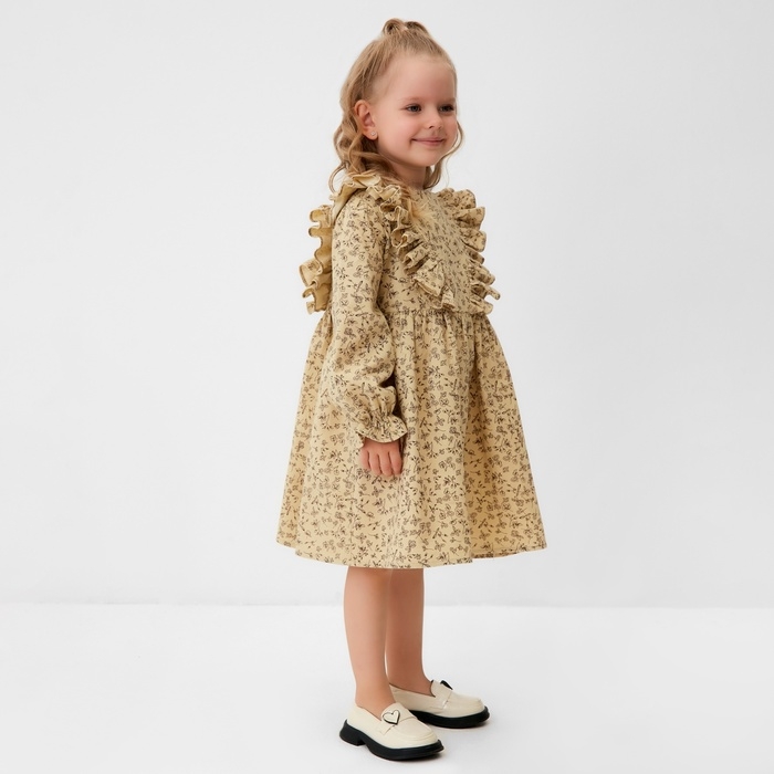 Платье для девочки MINAKU: Cotton collection цвет бежевый, рост 92 см Платье для девочки MINAKU: Cotton collection цвет бежевый, рост 92 см