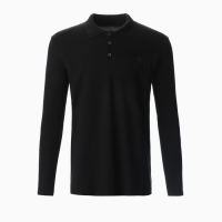Поло мужское с длинным рукавом, цвет чёрный, размер 52